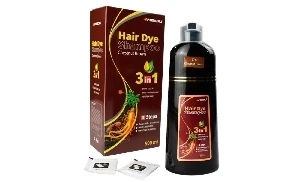 SHAMPOO CON TINTE CASTANO OSCURO 3 EN 1 HIMEIDU 500ML