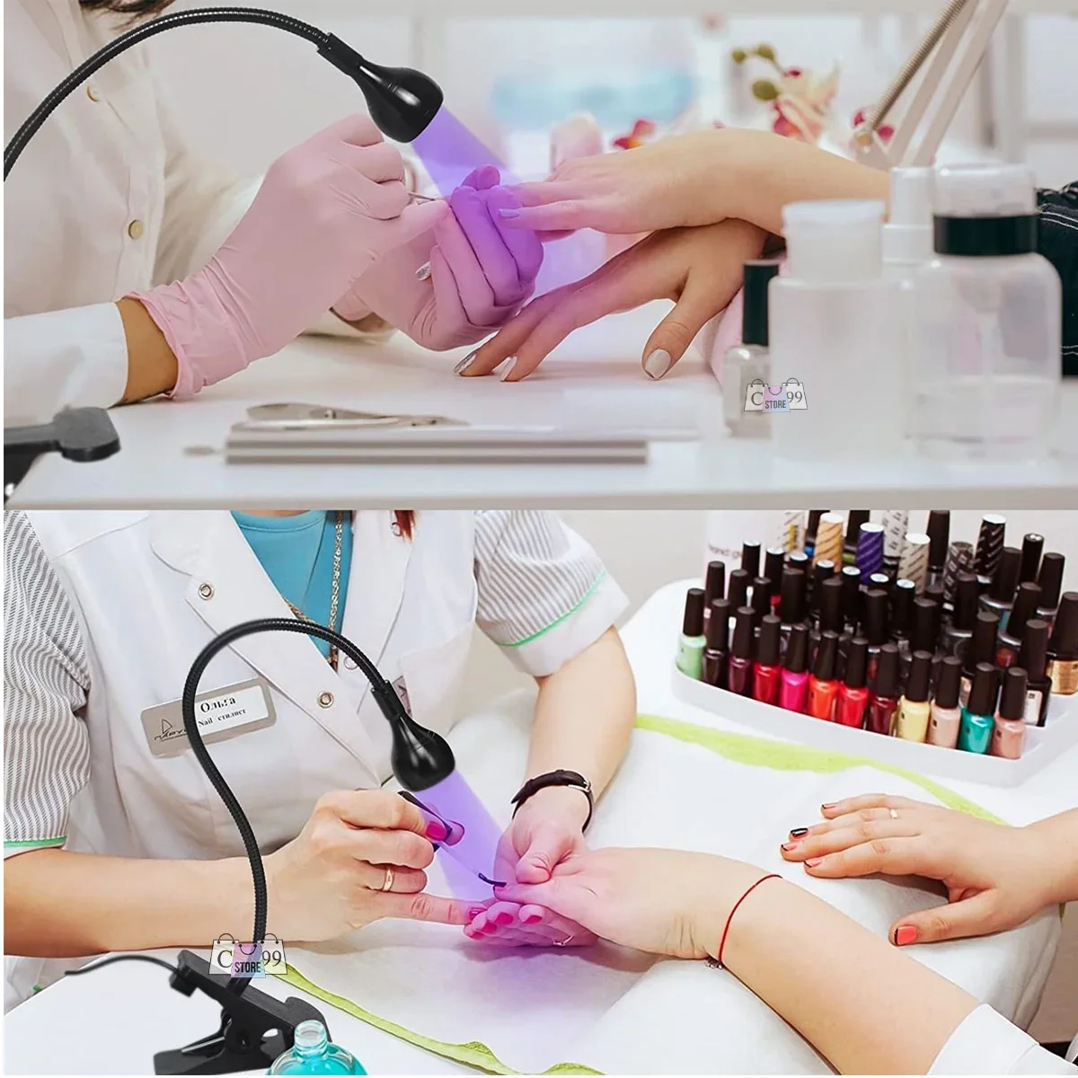 Lampara UV Para Uñas Flexible 360° Con Clip  3