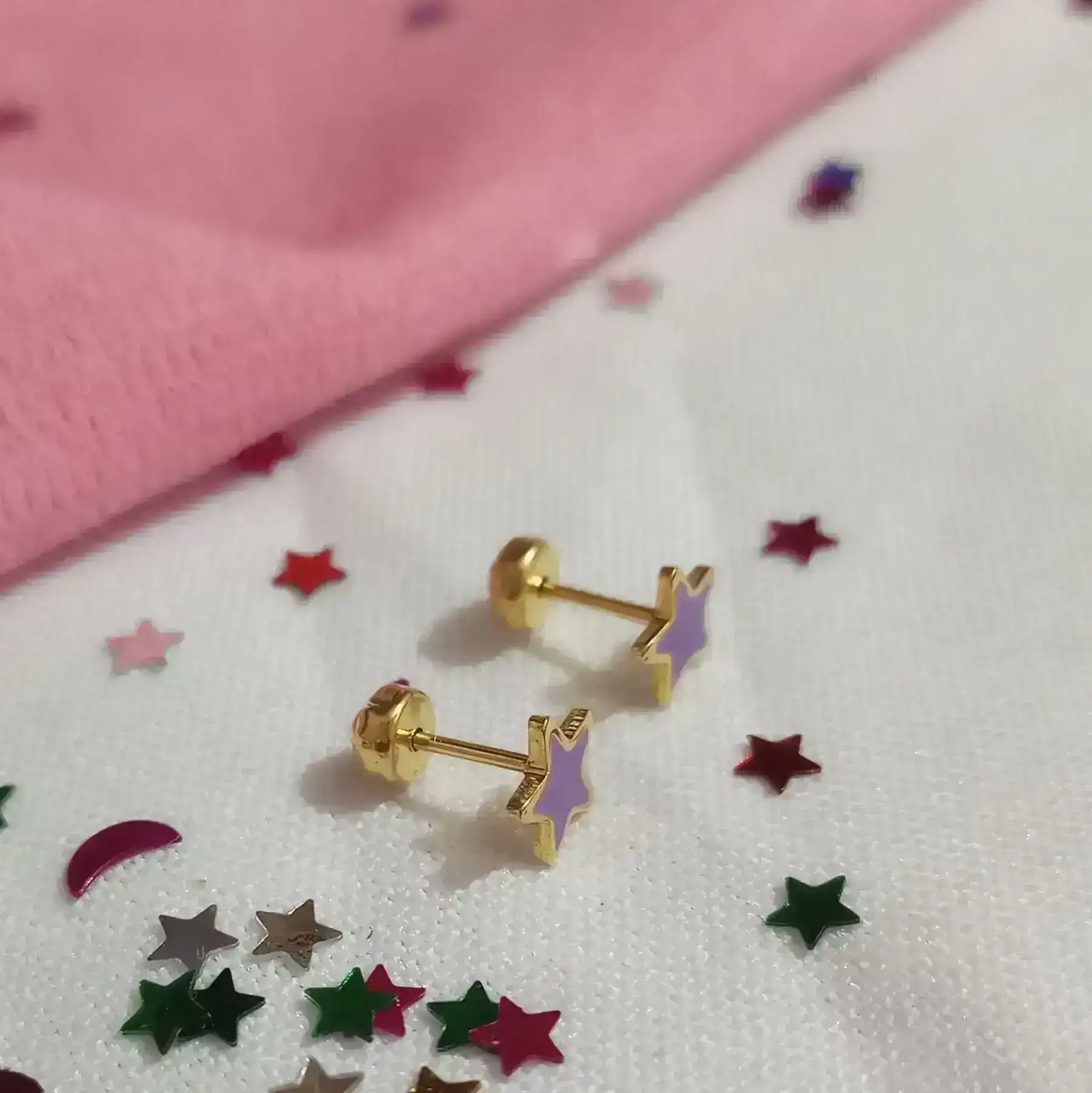 Estrella esmaltada violeta 3