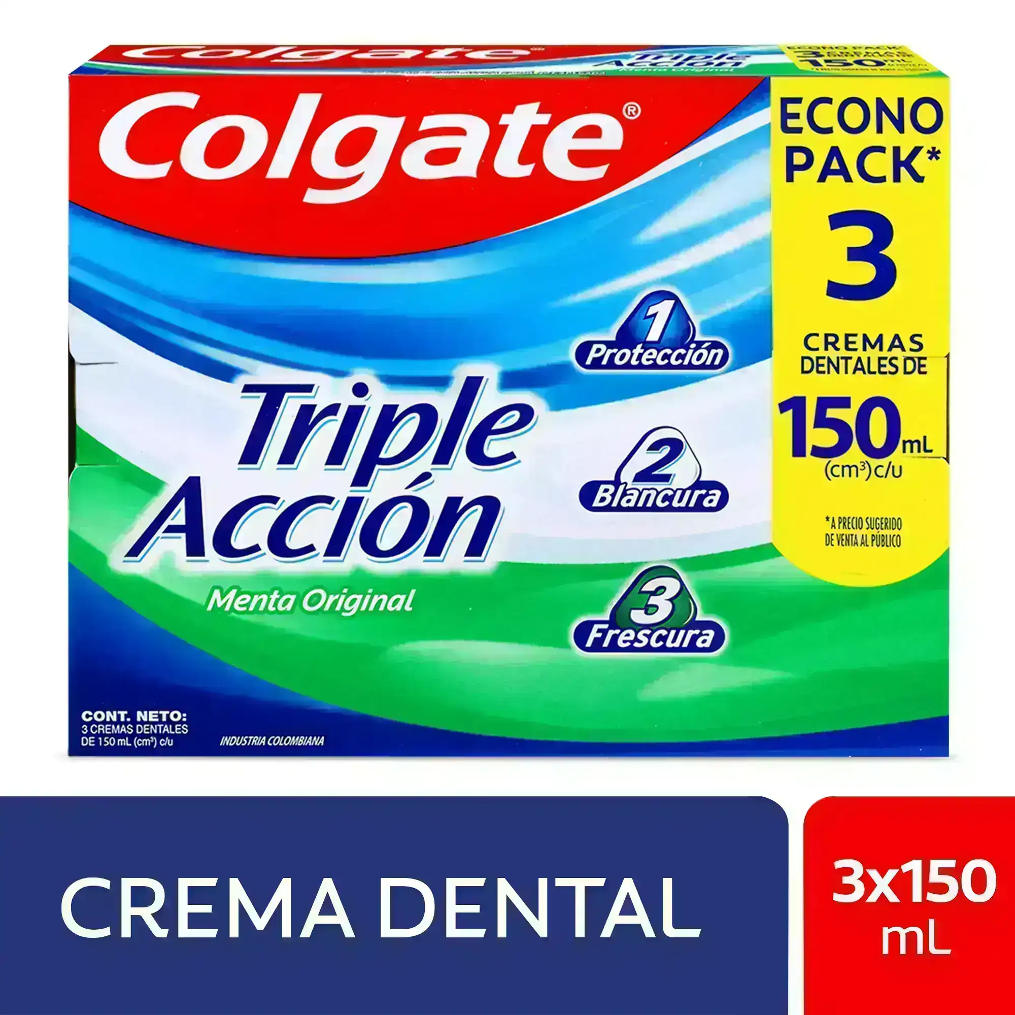 Colgate triple acción x 3 - 150 ml c/u
