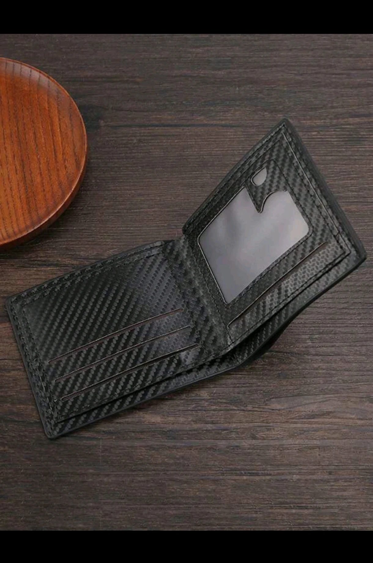 Billetera Minimalista de Poliuretano Premium con Estilo Fibra de Carbono 4