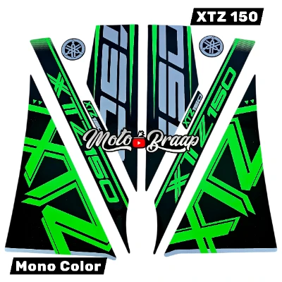 XTZ 150 Calcomanias 2025 MONOCOLOR Verde negro gris