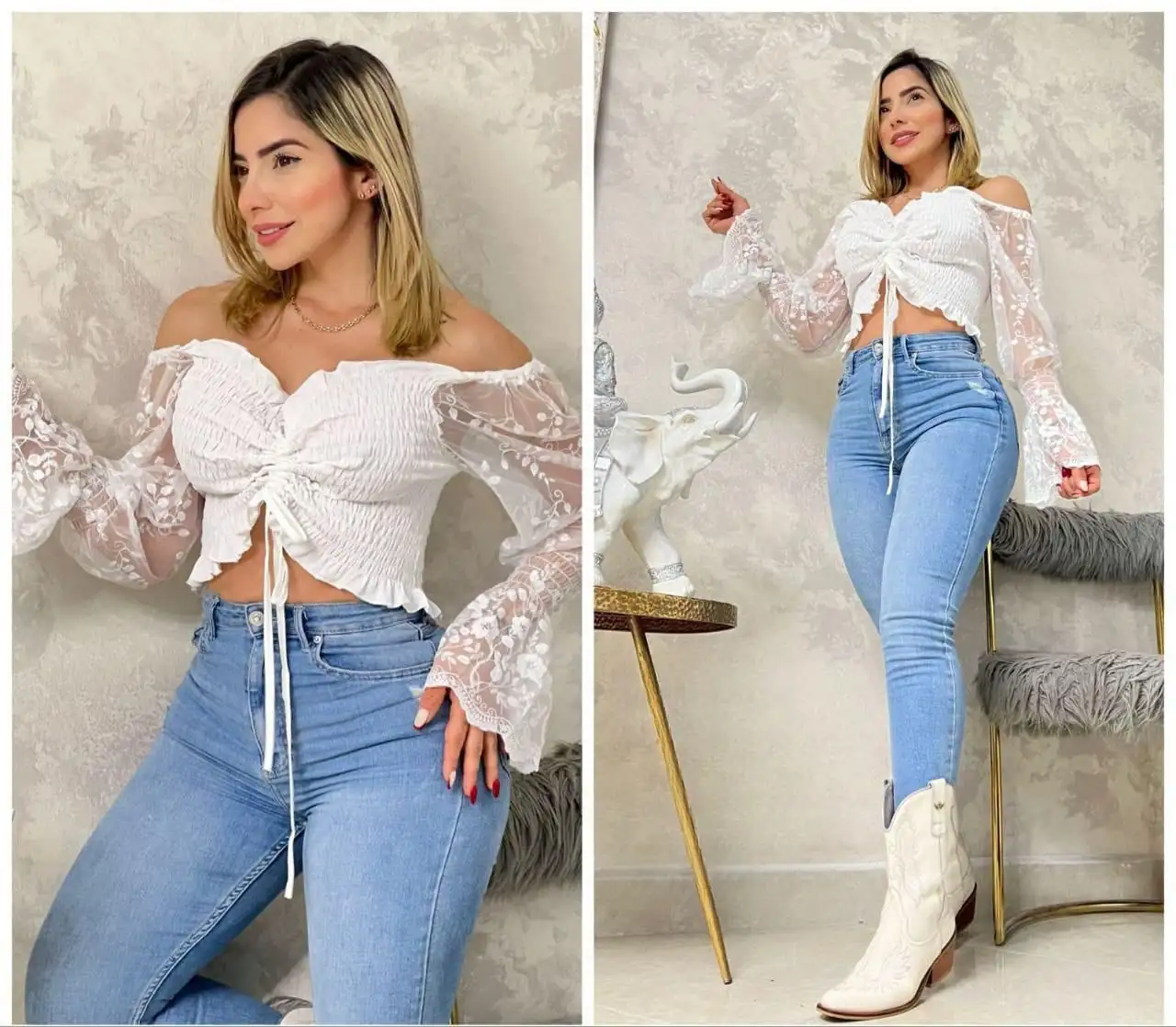 👚🛍️😍Divina blusa en finos detalles 😍 con arrunche 💘 2