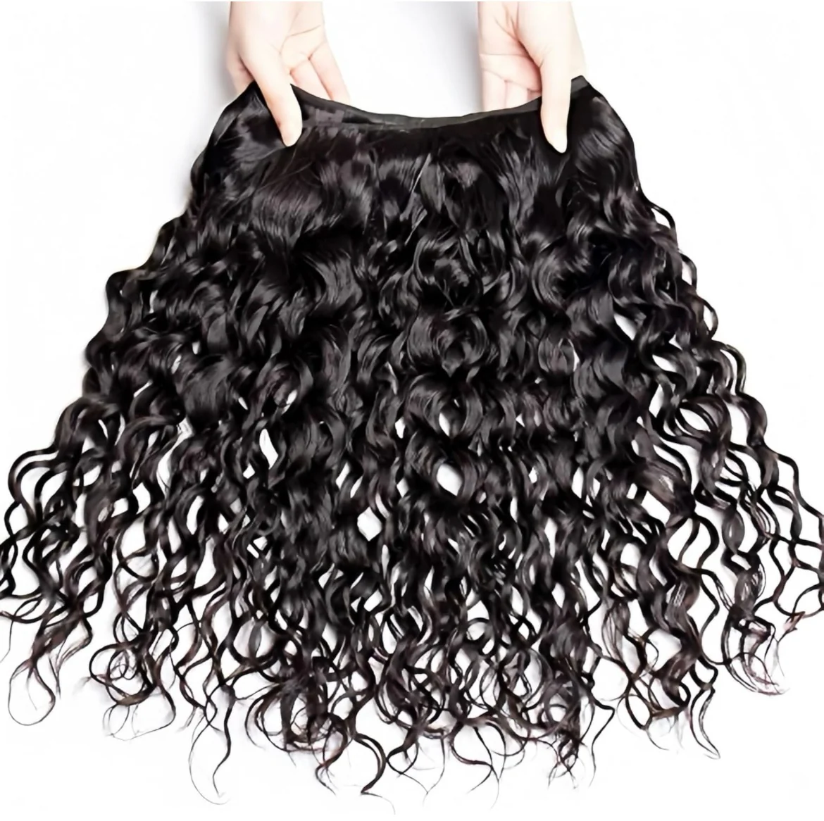 Extensiones rizadas con cierre de parte media (50g x paquete) con cierre de encaje en T, paquetes húmedos y ondulados brasileños con cierre (10/10/10/10+10  6