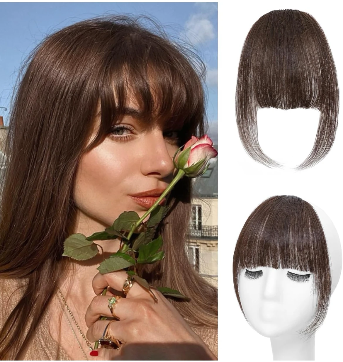 Galluza cabello humano marron 