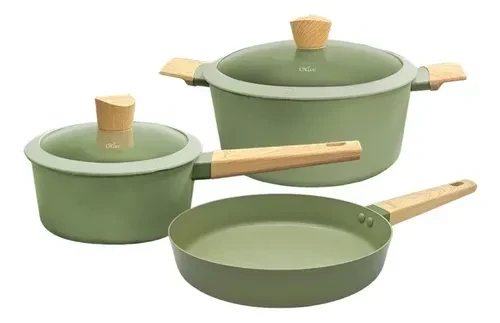SET DE OLLAS HUDSON 5 PIEZAS LINEA OLIVA 2