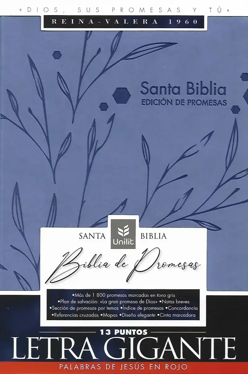 Biblia RVR60 de Promesas Letra Gigante con Cierre