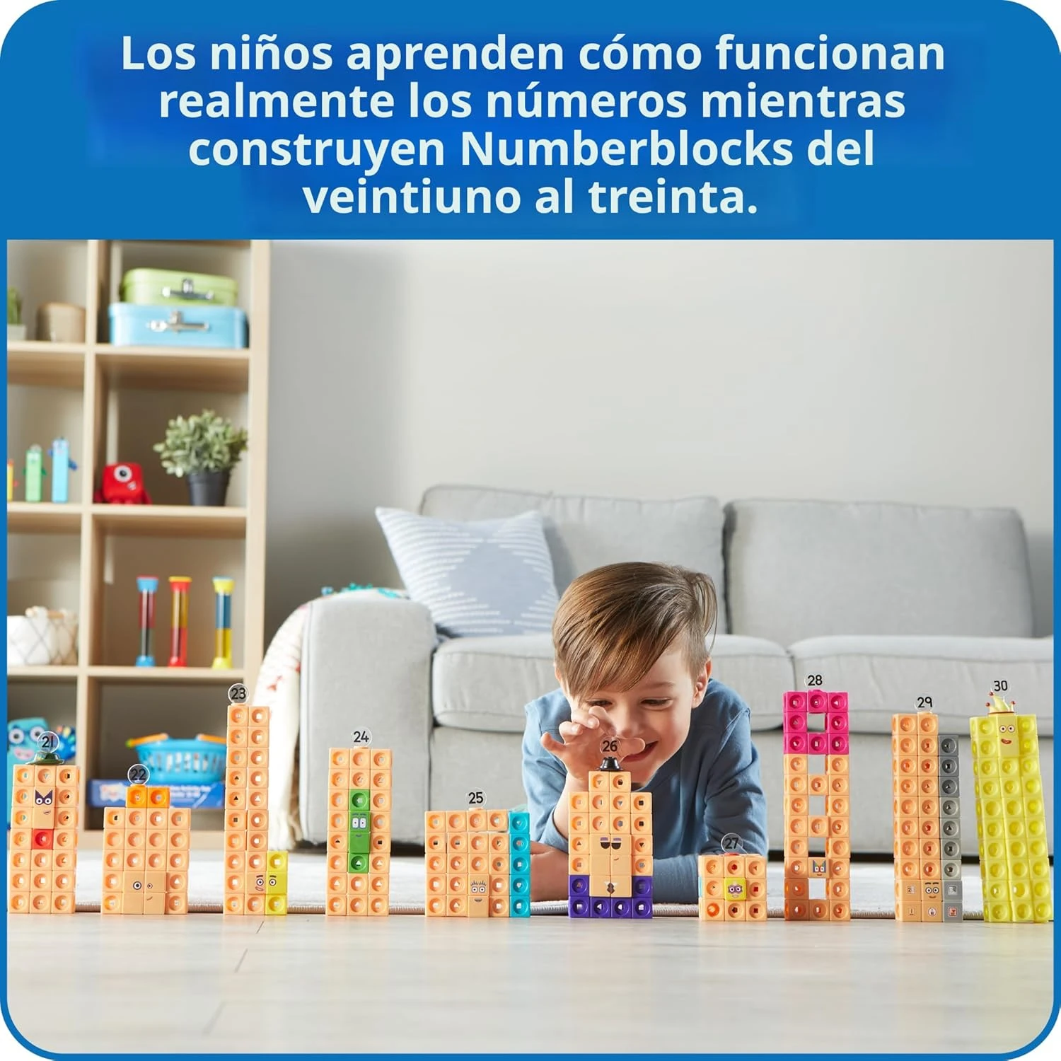 hand2mind MathLink - Juego de actividades de bloques de números 21-30 4