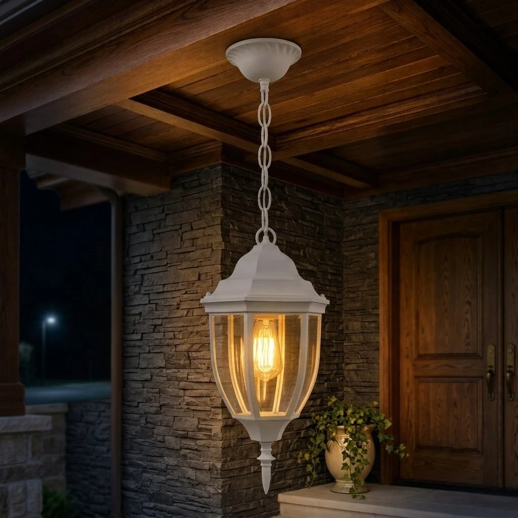 FAROL COLGANTE COLONIAL BLANCO 155X540MM 1L E27 2