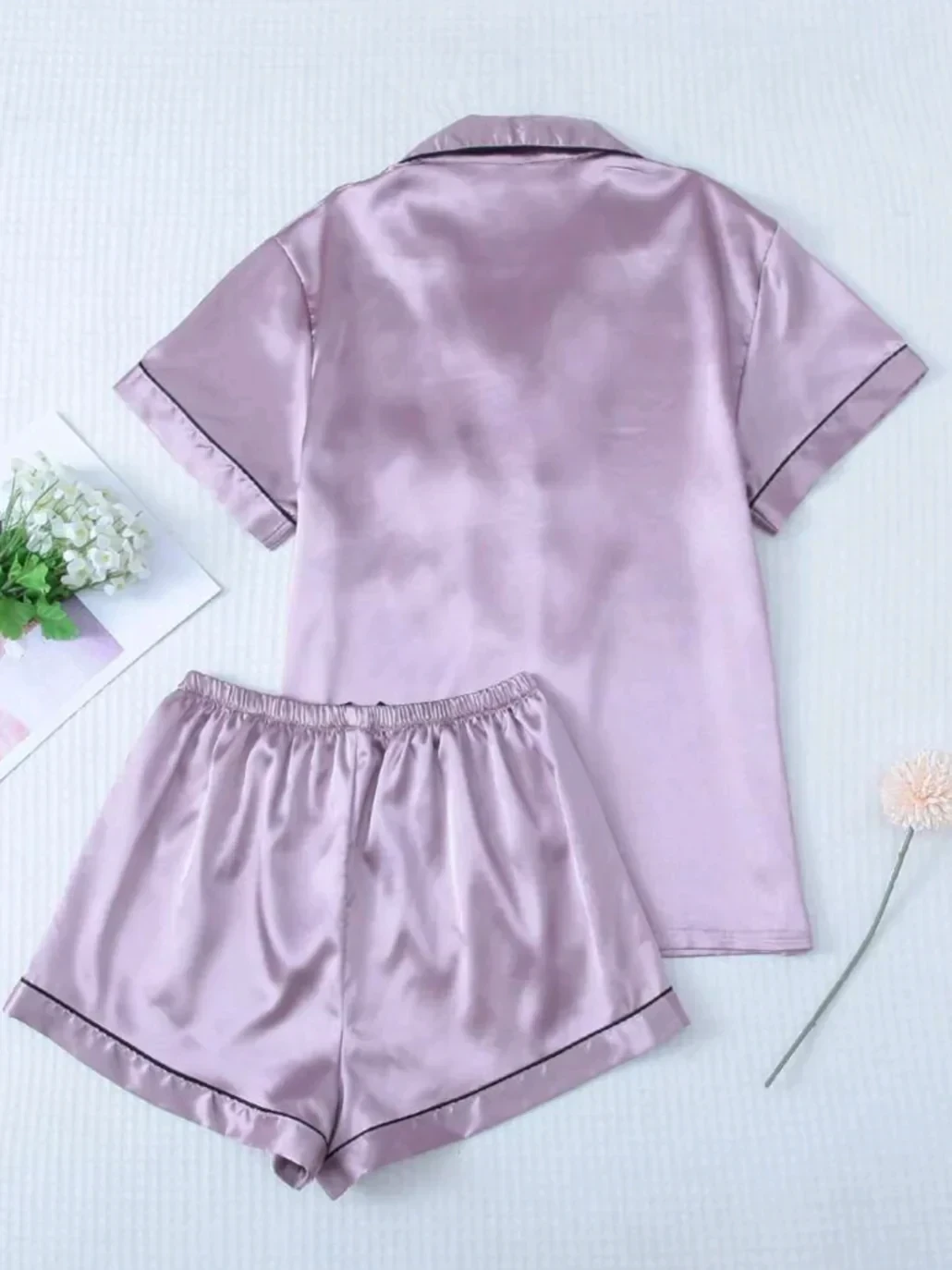 Pijama satén lila, talla S 4