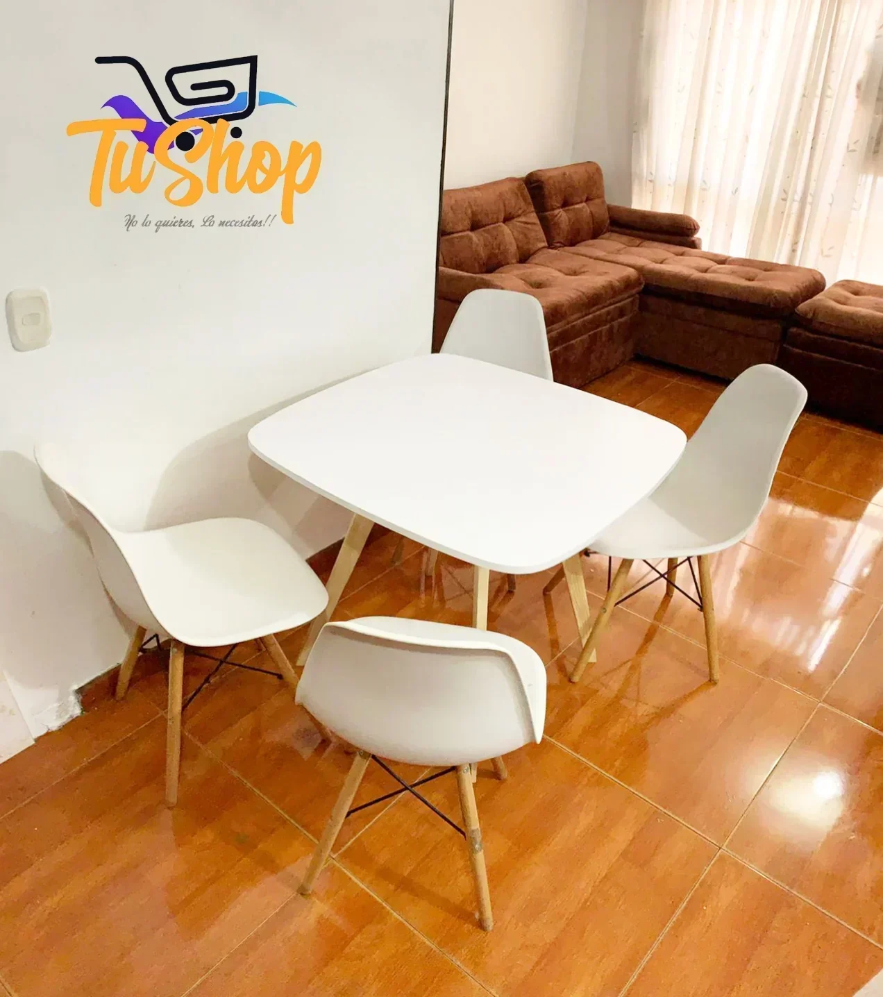 Juego Comedor Nórdico Cuadrado 80 Cm 