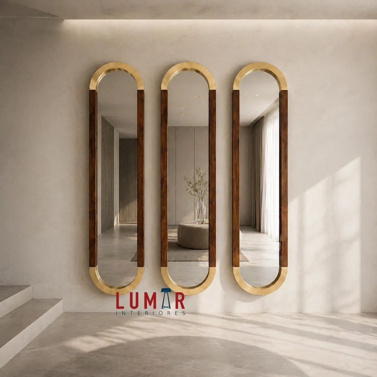 ESPEJO SET OPULENT BITONO 190X45 Pino Set 3