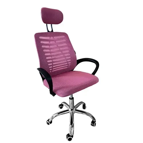 SILLA MESH CON APOYACABEZA COLOR ROSA