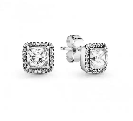 Pendientes Cuadrado Brillante 
