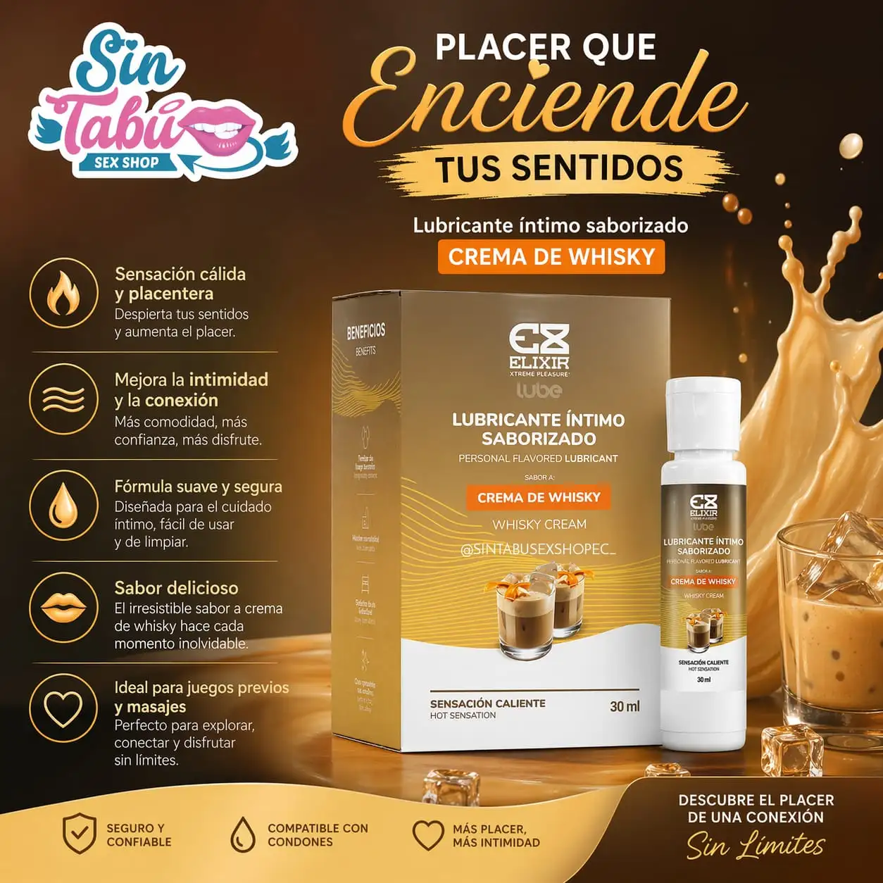 LUBRICANTE CALIENTE ELIXIR WHISKY30ML