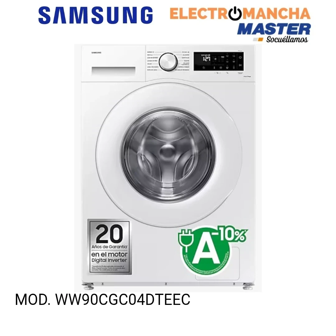 LAVADORA SAMSUNG WW90CGC04DTEEC 9 KG. 1400 RPM. A-10%