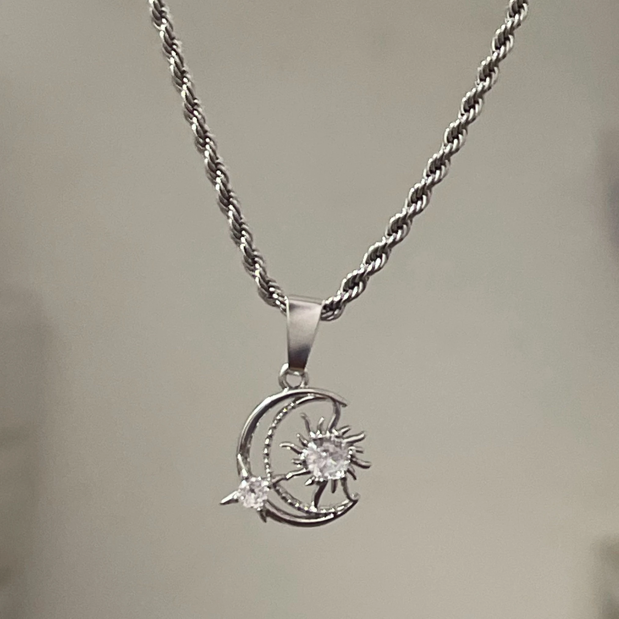 CADENA SOL Y LUNA SILVER 
