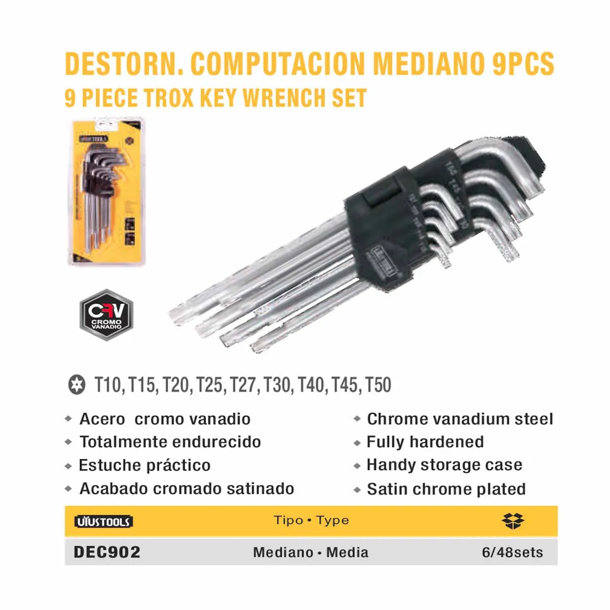 SET LLAVES TORK UYUST MEDIANO de 9 PZ