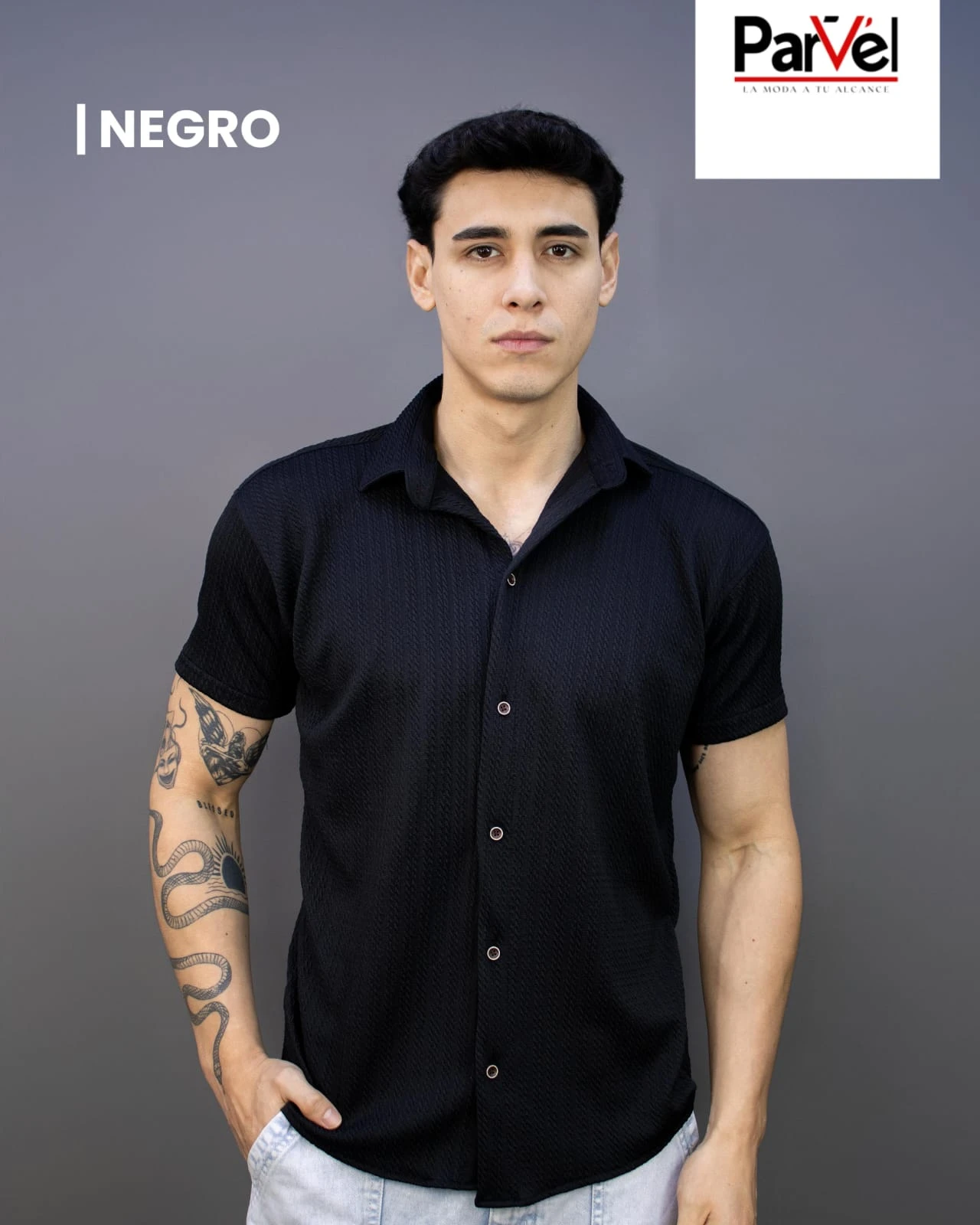 Camisa trenzada con cuello normal 👕