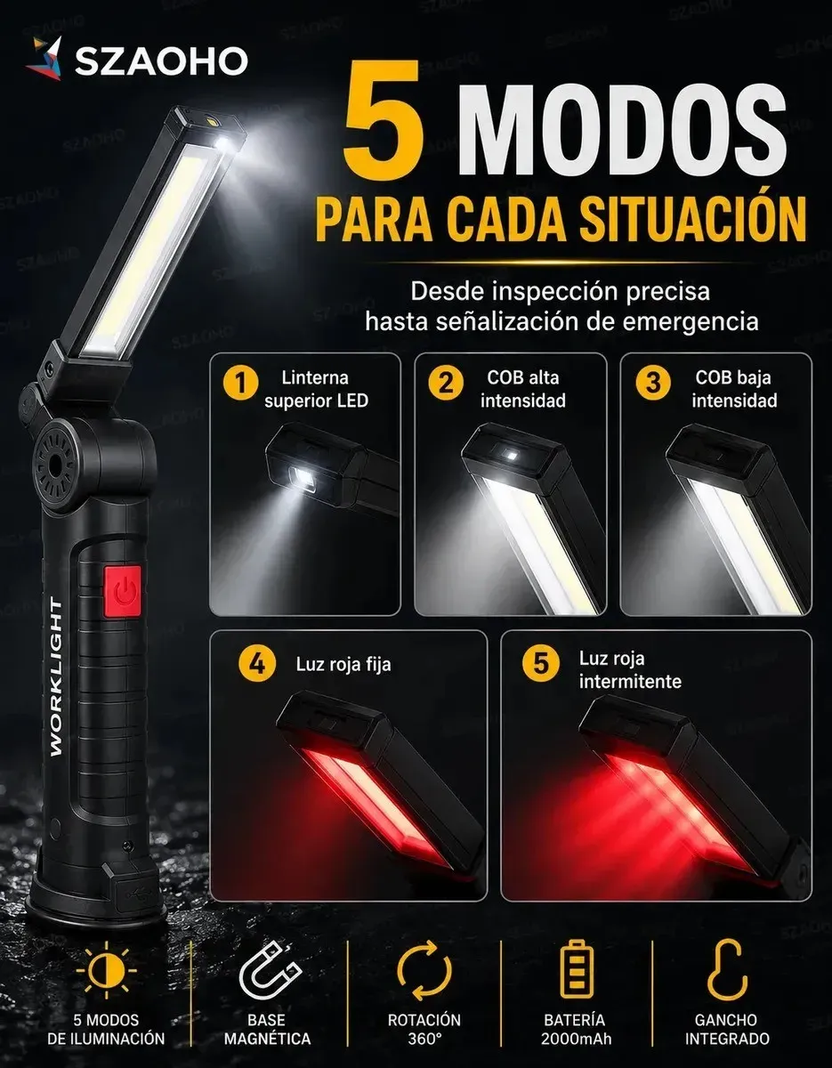 linterna magnética recargable 3