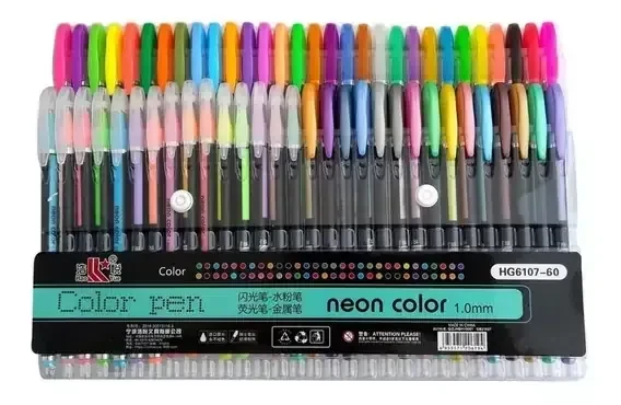 Estuche de bolígrafo neon gel de 60 tintas 2