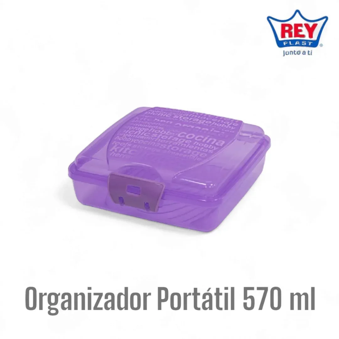 ORGANIZADOR PORTATIL CUADRADO 570 ML - REY PLAST