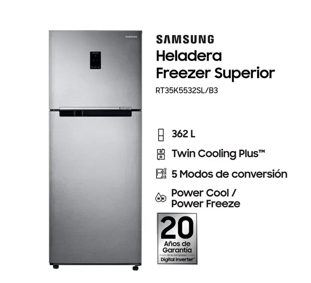 Heladera Samsung RT35K5532SL S/Disp. Silver