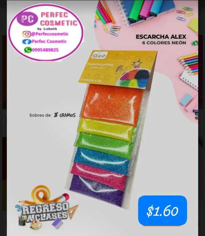 Escarcha ALEX 6 colores neon 