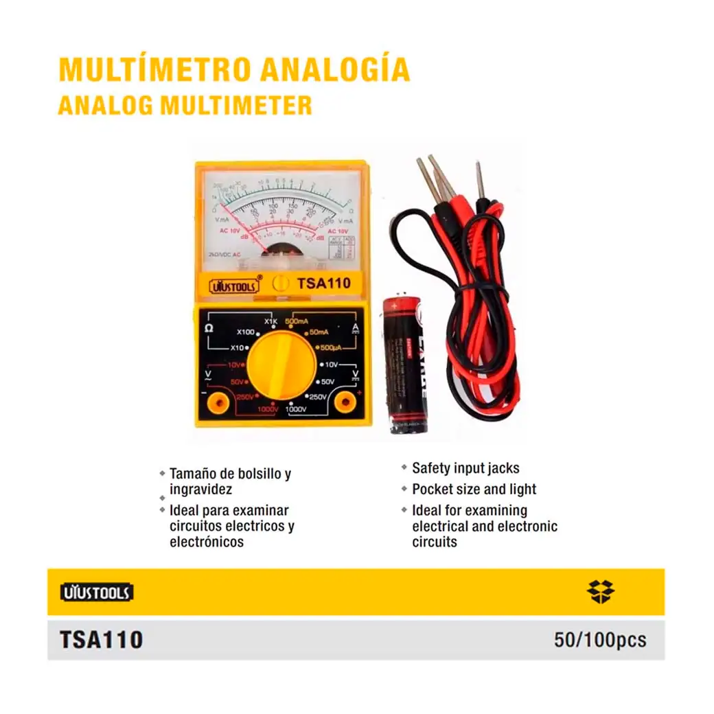 TESTER MULTIMETRO ANALOGICO C/AGUJA UYUST 20/250