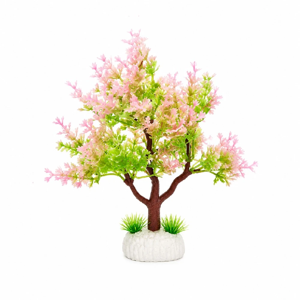 Planta árbol decorativa de plástico duro rosado