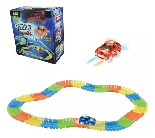 🧸PISTA DE CARRERA CON LUCES LED  INCLUYE AUTO 