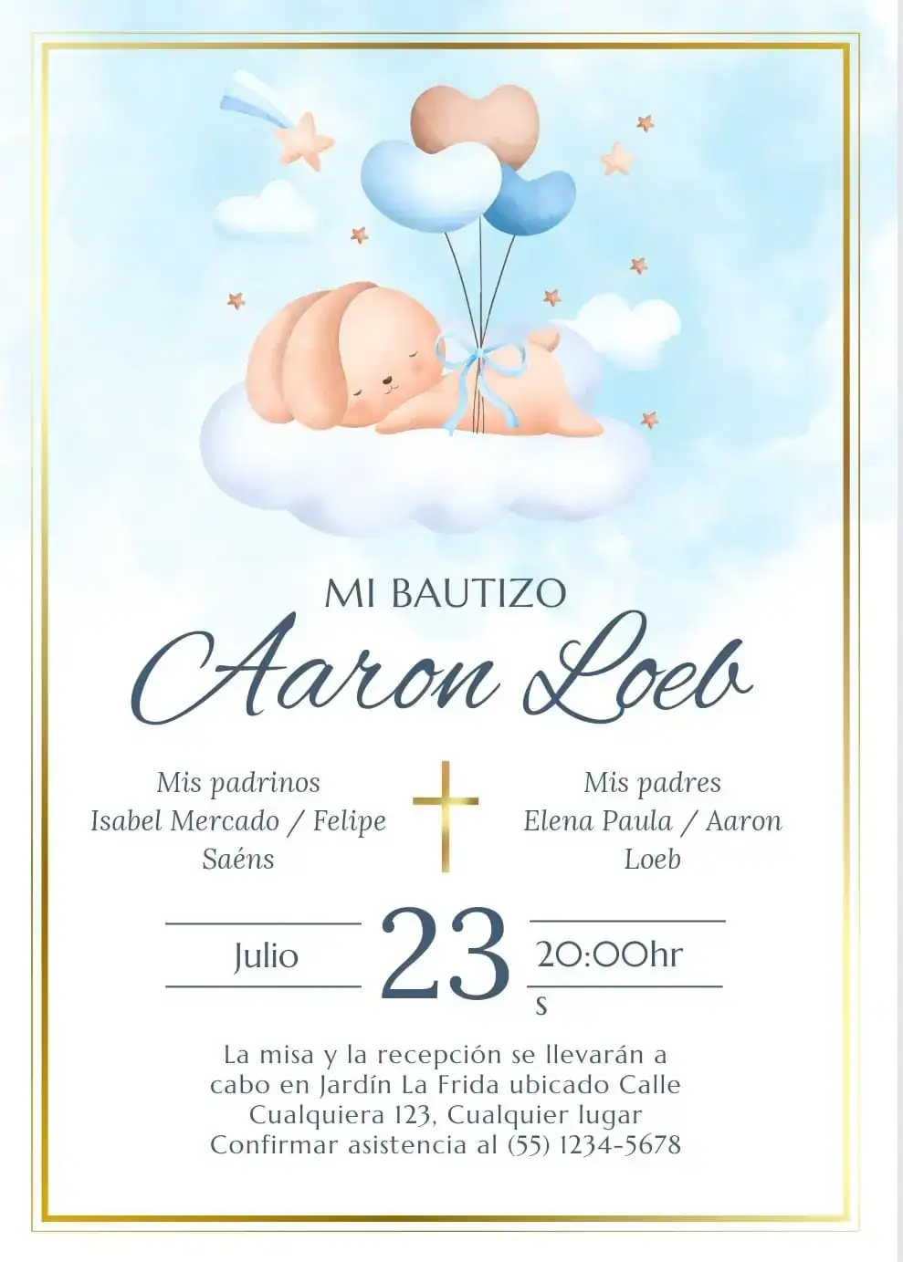 Invitación en video y estática de Bautizo 