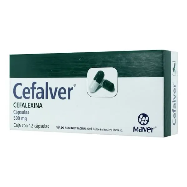 Cefalver / cefalexina 500mg caja 12 capsulas