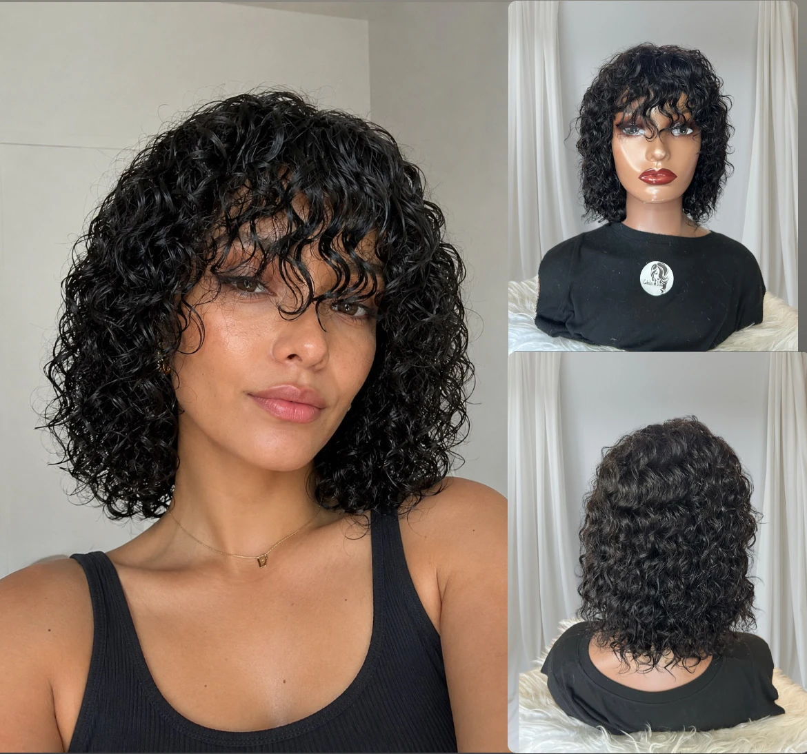 Peluca Bob de 12” con flequillo