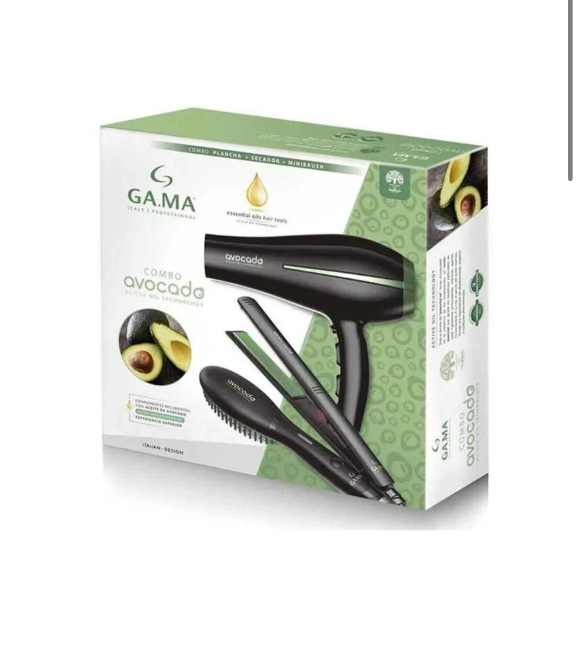 COMBO TRIPLE GAMA AVOCADO SECADOR +PLANCHITA + CEPILLO ALISADOR