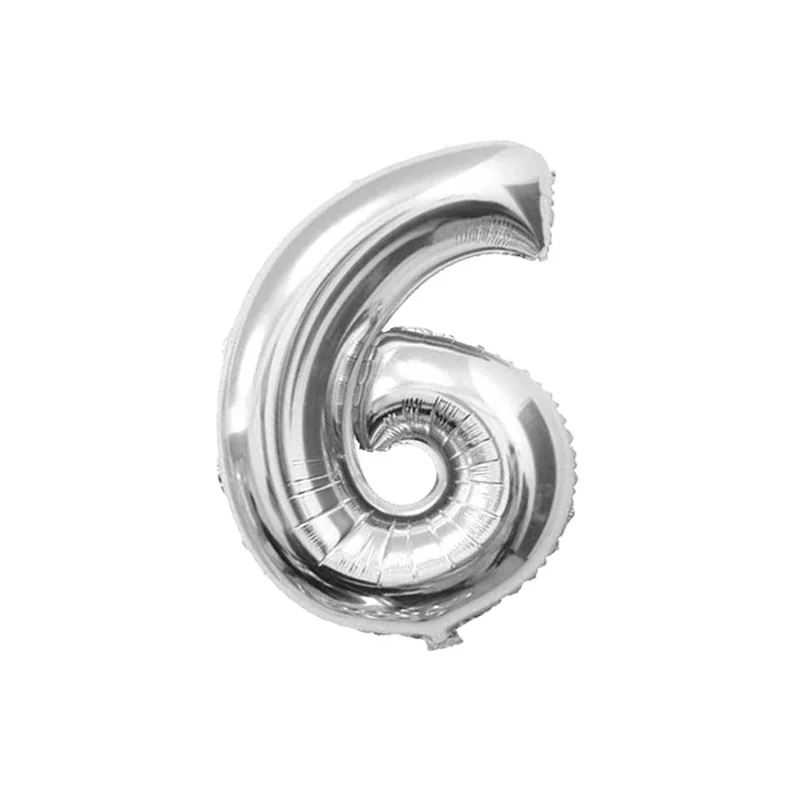Globo de numero plateado 16"