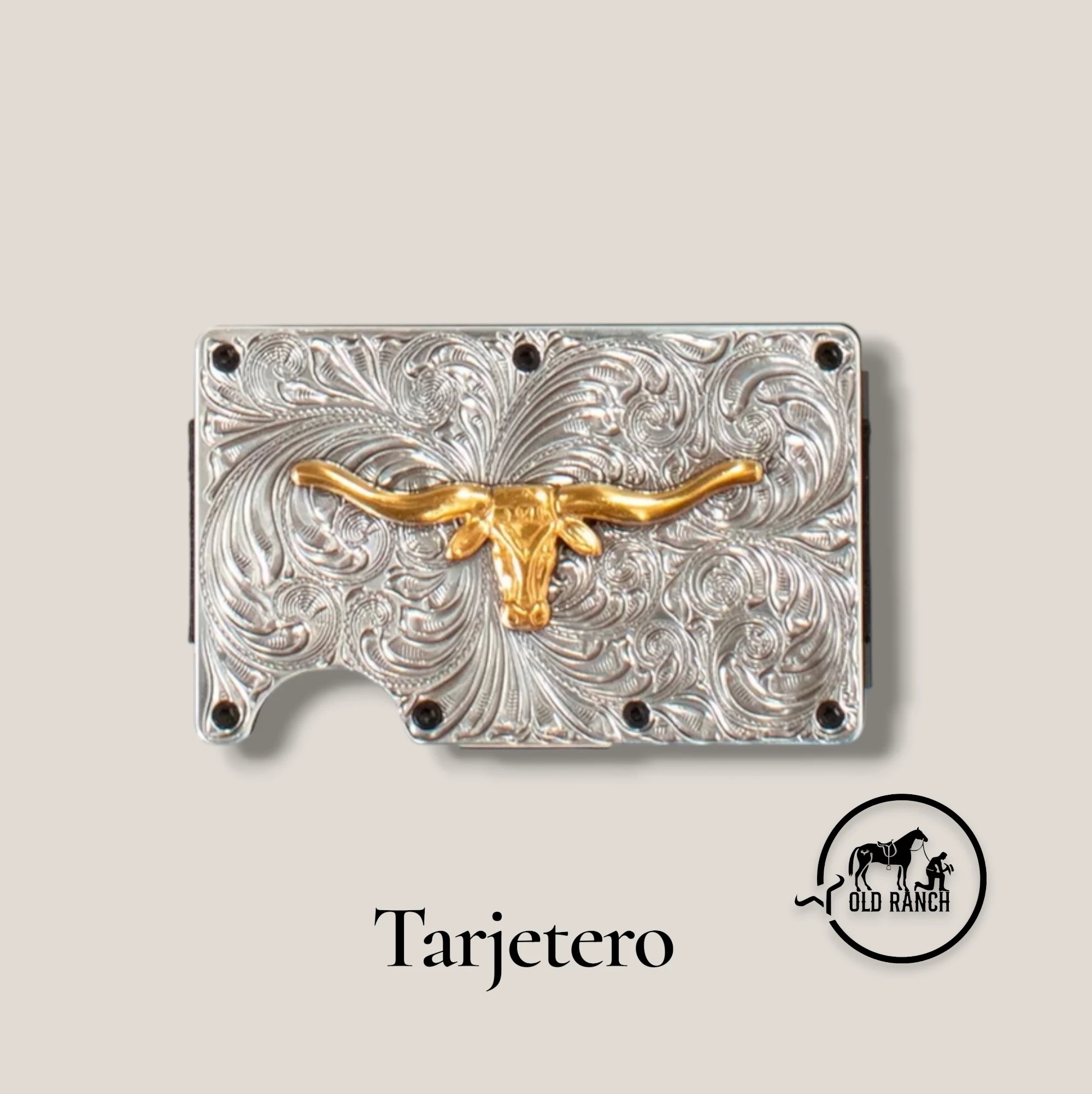 Tarjetero plata y baño de oro