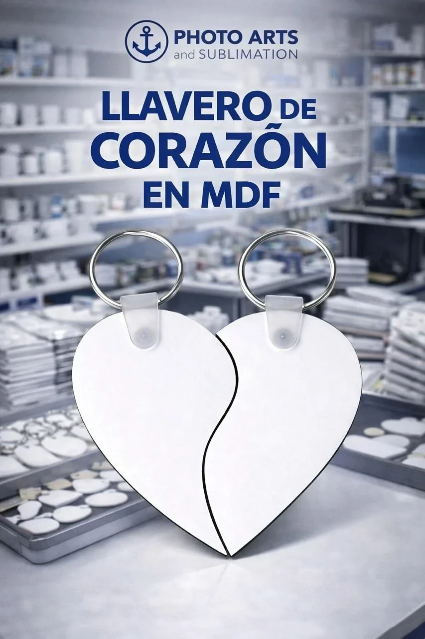 Llavero Corazon En MDF Sublimable