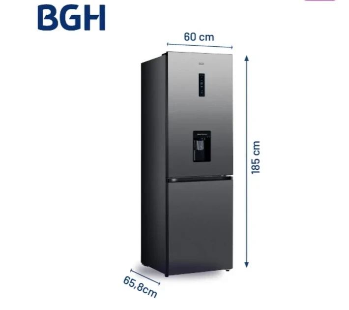 HELADERA BGH 312LTS DARK/INOX C/DISPENSER INVERTER 3