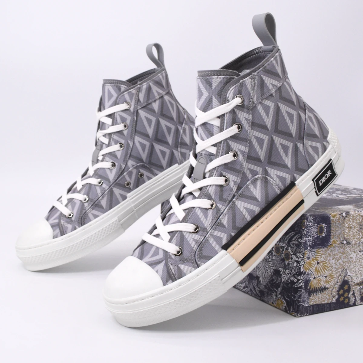 Dior B23 Caña Alta Gris CD Diamante