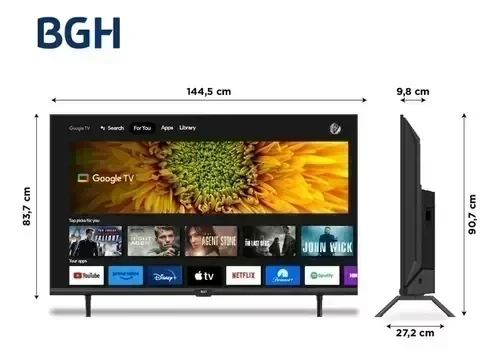 Smart Tv Bgh 65" C/Google Tv 4k 2