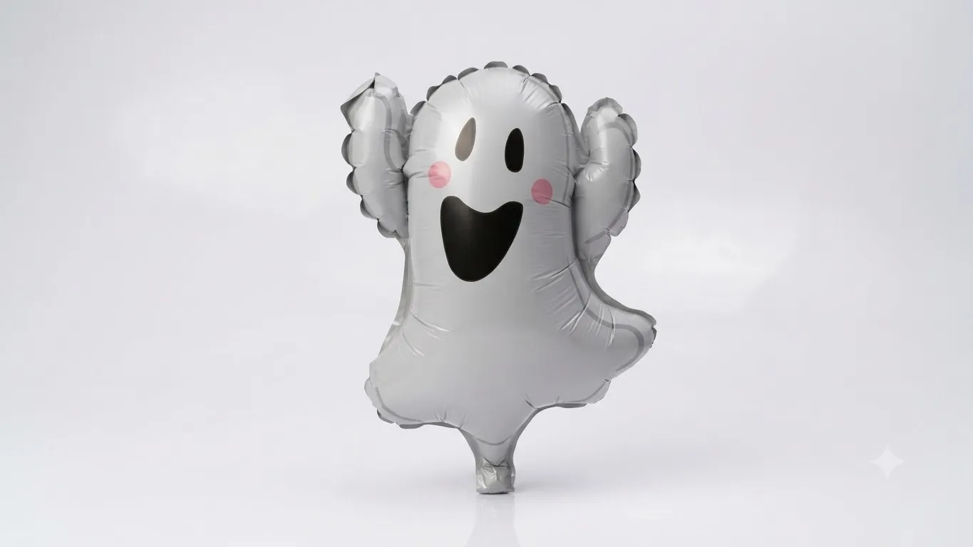 Globo metalizado chico 26x26cm halloween fantasma 