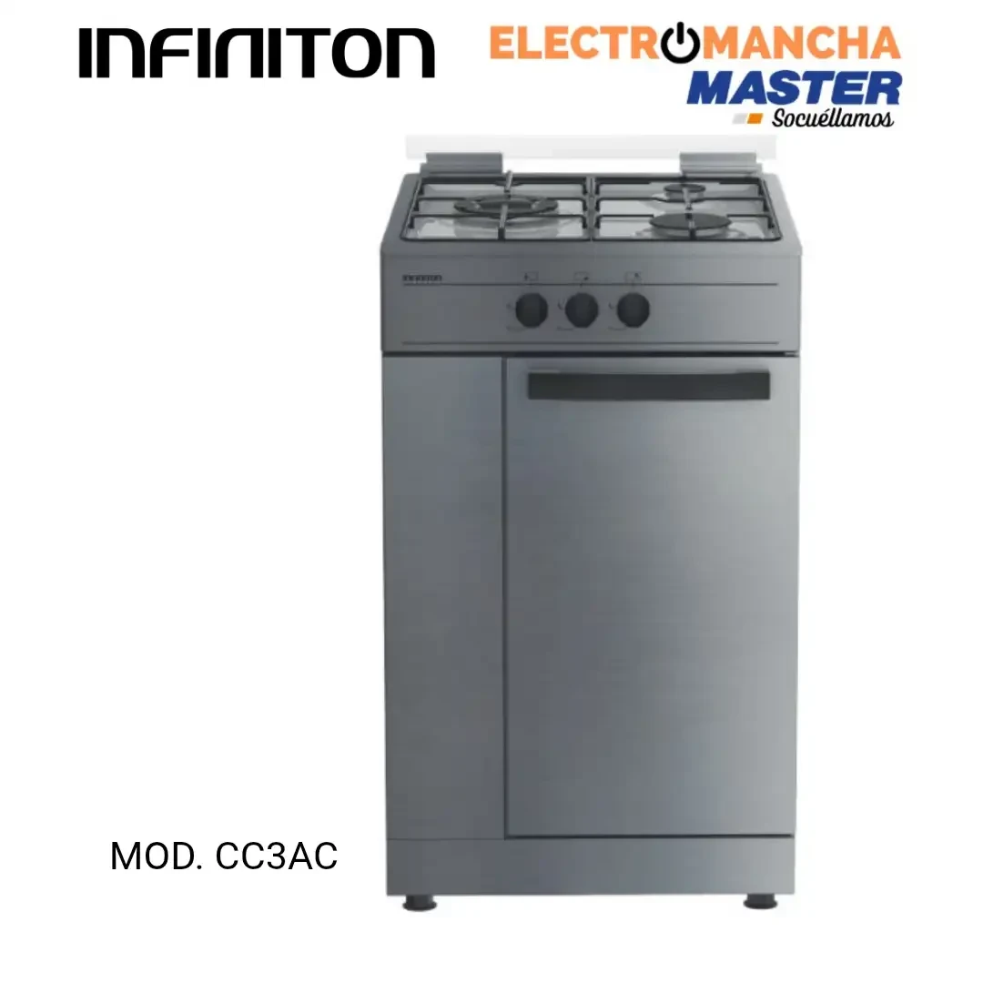 COCINA INFINITON CC3AC INOX 3 FUEGOS BUTANO
