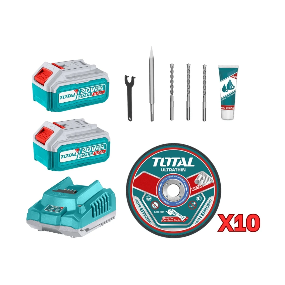 TOSLI240785 Combo rotomartillo + amoladora + aspiradora industrial total 5
