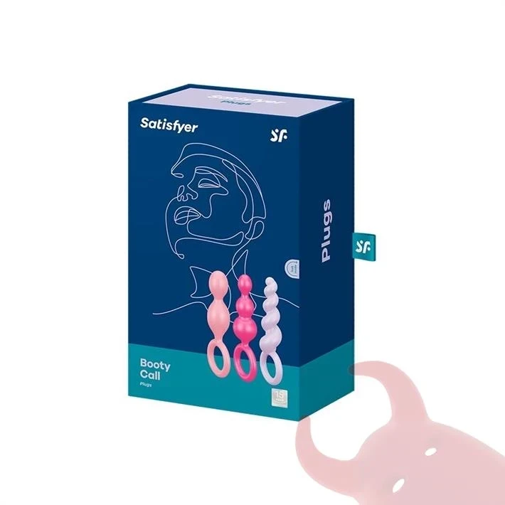 Kit de 3 dilatadores anales con anillo
