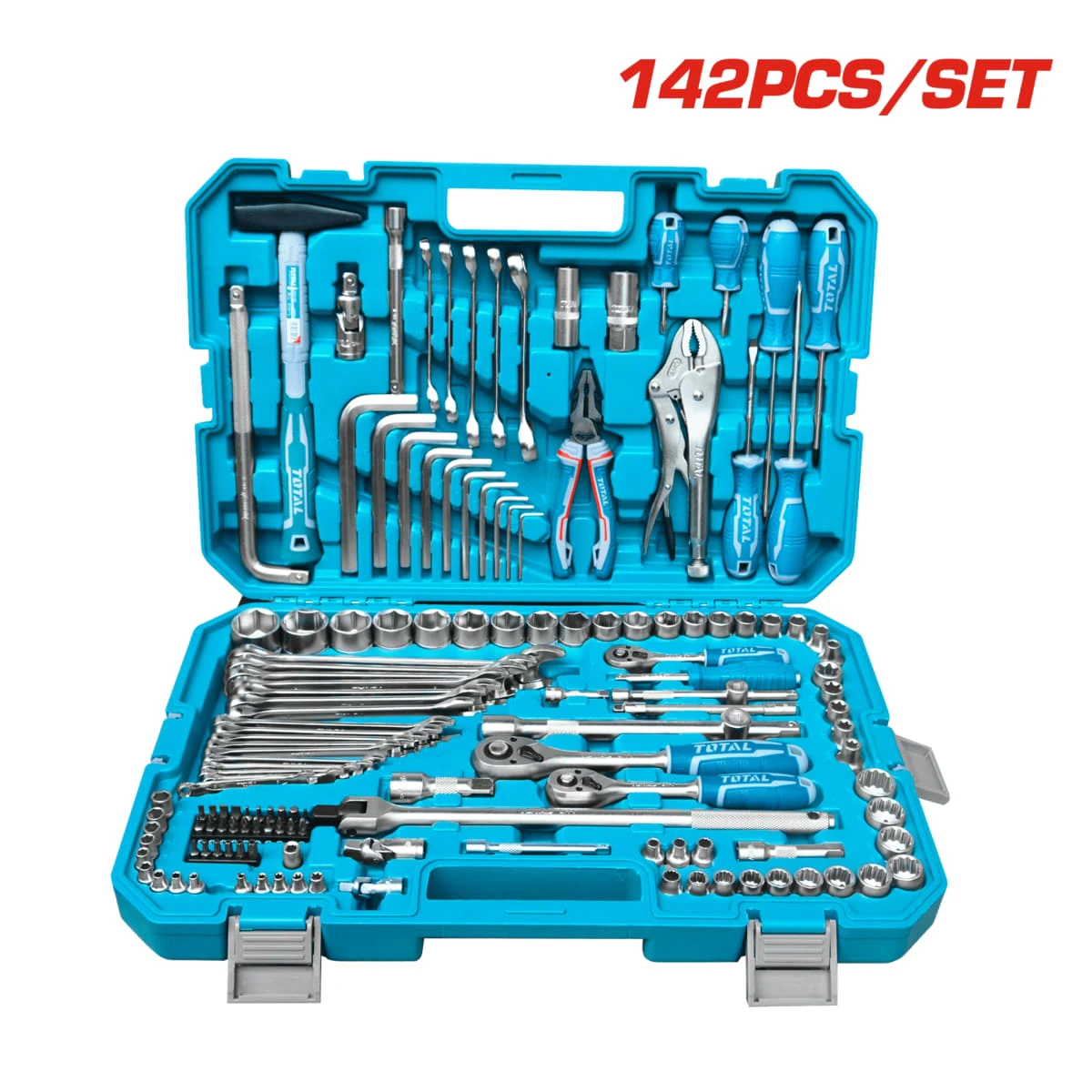 THKTHP21426 Set de herramientas combinadas de llaves 142 pzs total