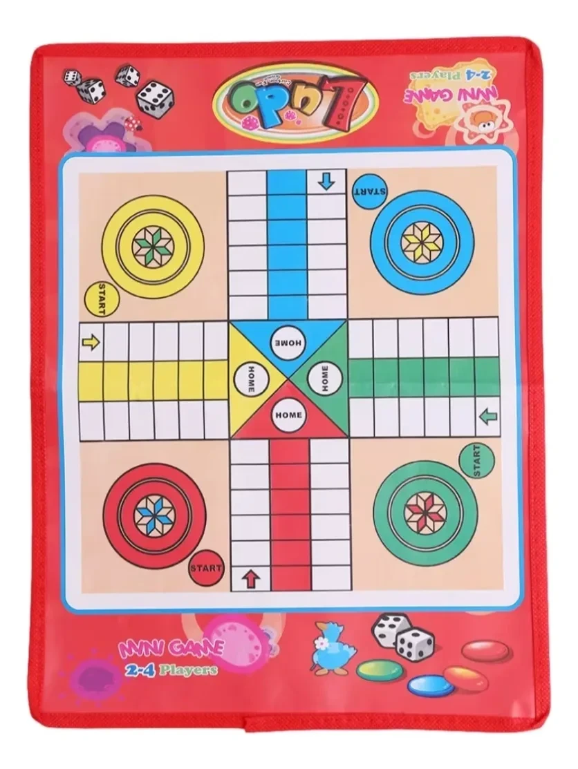 Juego Ludo Confeccionado En Tela Sintética 36 X 26 Cm