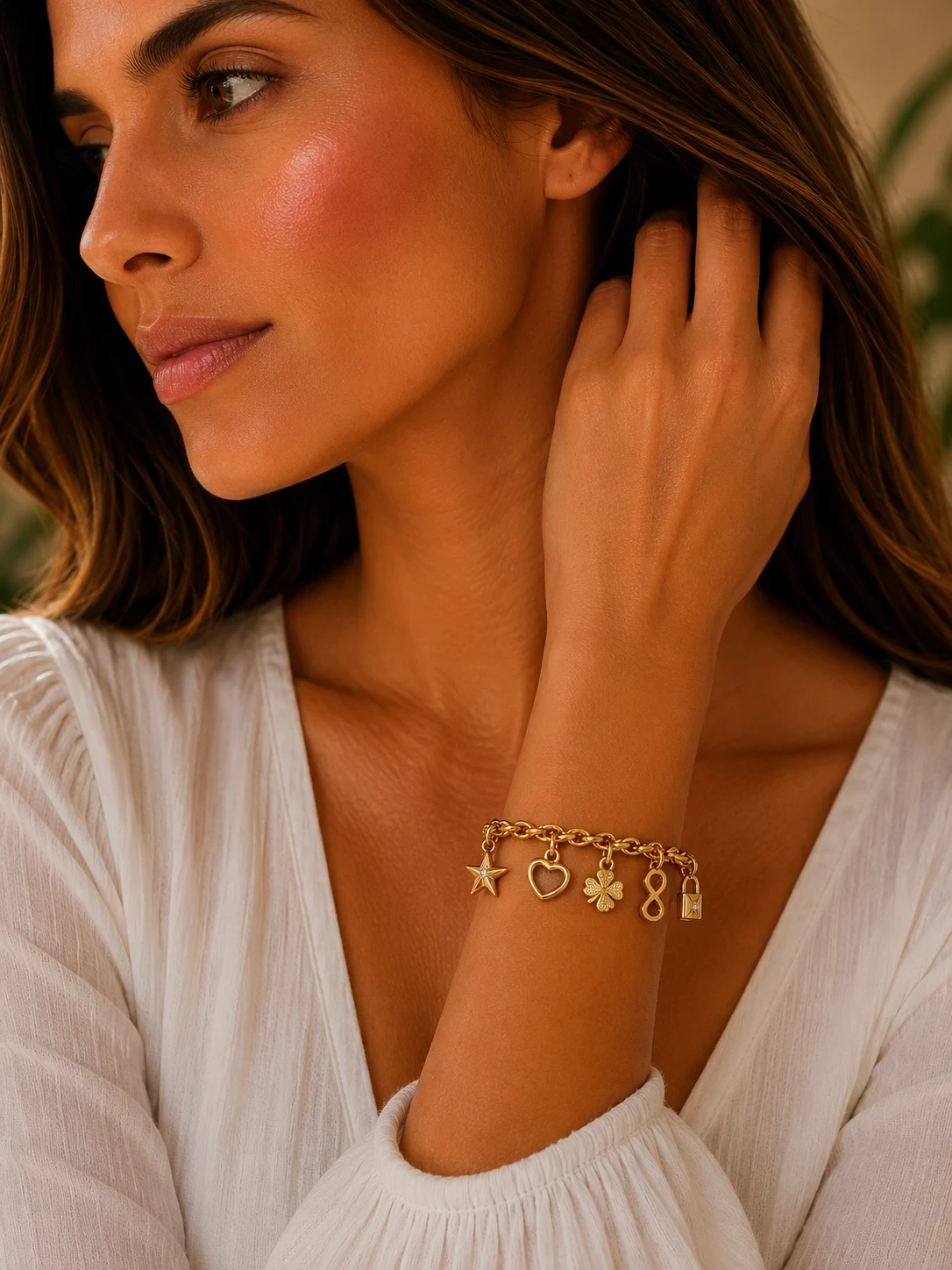 Pulsera oro doble laminado 