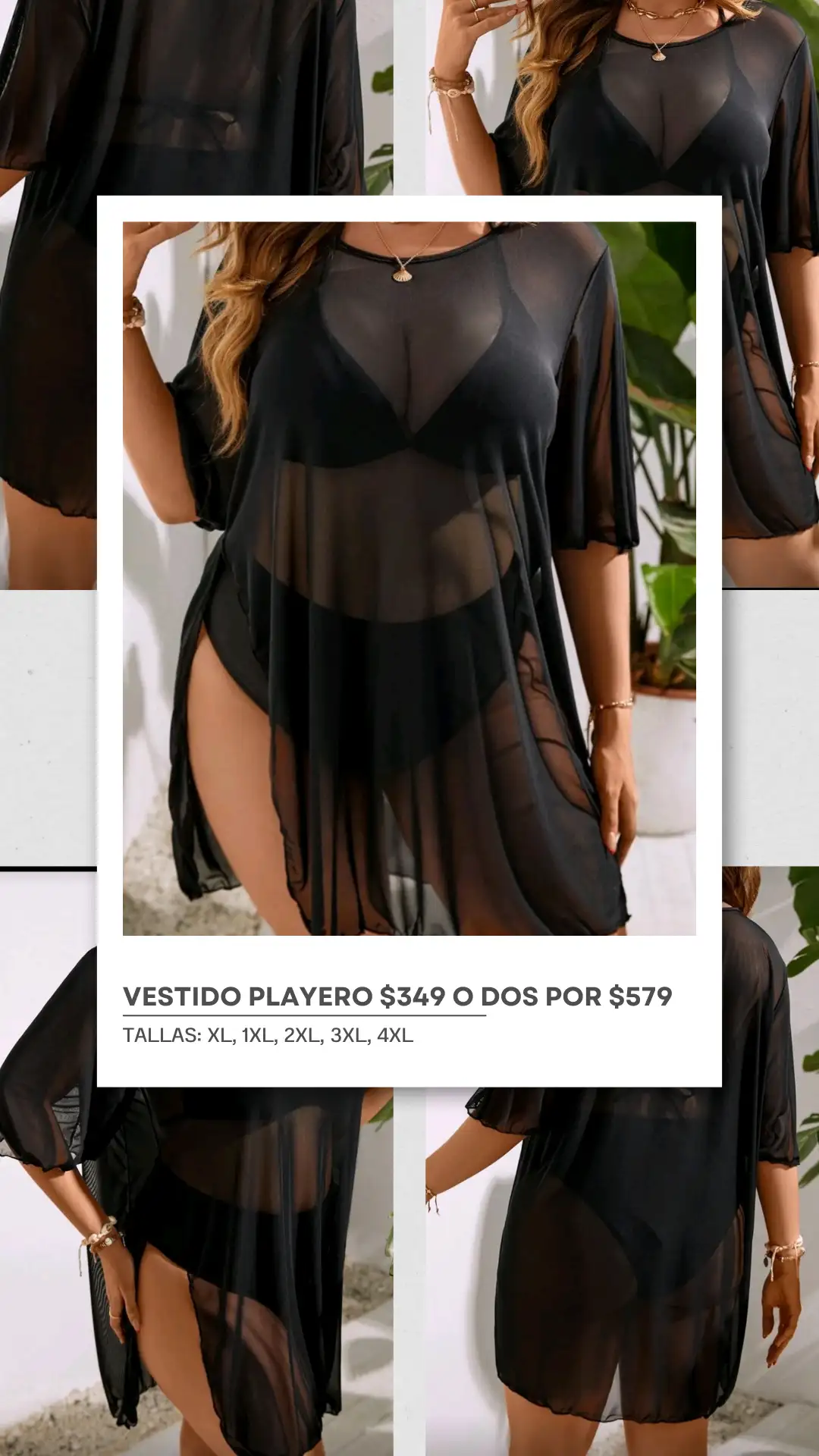 Vestido negro escote en pierna 