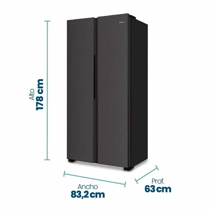 HELADERA PHILCO SIDE BY SIDE NO FROST 428LTS NEGRA PHSB450N 3